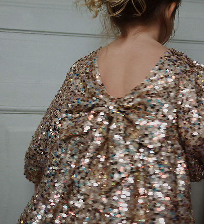 Konges Sløjd Dress - Purple Sequins Bow - Gold Glitter