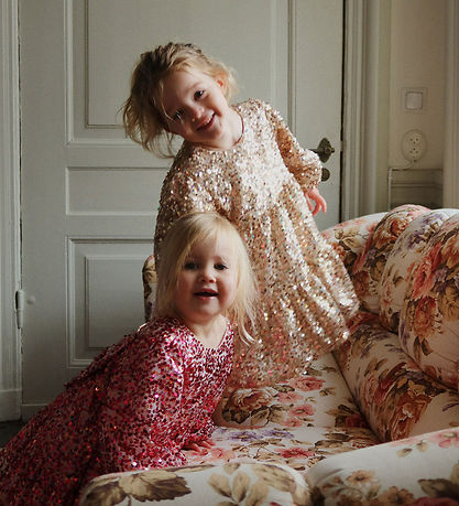 Konges Sløjd Dress - Purple Sequins Bow - Gold Glitter