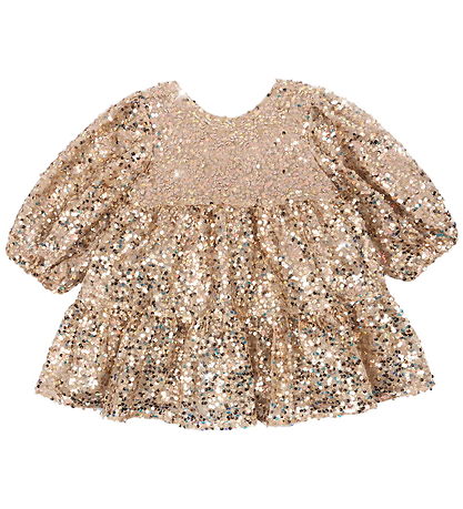 Konges Sløjd Dress - Purple Sequins Bow - Gold Glitter