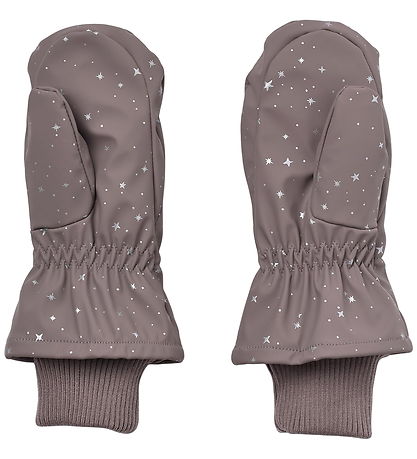 Wheat Rain Mitts w. Fleece - PU - Stormy - Purple Stone Stars