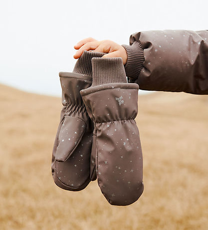 Wheat Rain Mitts w. Fleece - PU - Stormy - Purple Stone Stars