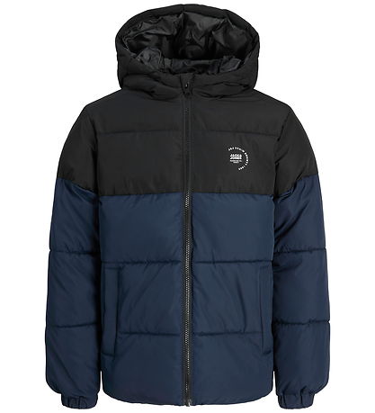 Jack & Jones Puffer Jacket - jjmAze - Sky Captain/White Logo