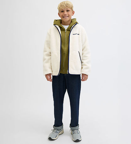 Jack & Jones Fleece Jacket - Jornorrebro - Cloud Dancer/Ocean Ca