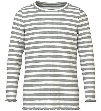 Name It Blouse - Rib - NmfVemma - Grey Melange/Cloud Dancer