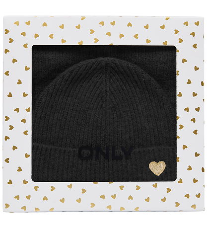 Kids Only Beanie and Scarf - Knitted - KogAvery - Black/Gold Hea