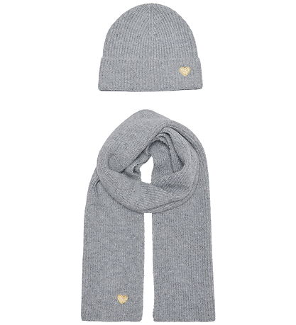Kids Only Lue og Skjerf - Strikk - KogAvery - Light Grey Melang