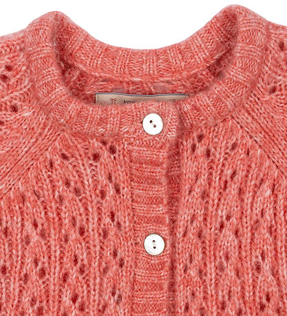 Konges Sløjd Cardigan - Wool- Knitted - Isa - Pink w. Pointelle