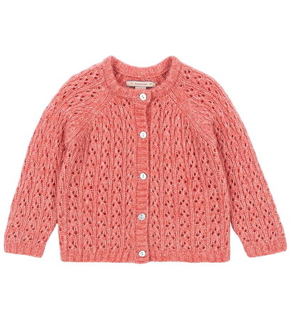 Konges Sløjd Cardigan - Wool- Knitted - Isa - Pink w. Pointelle