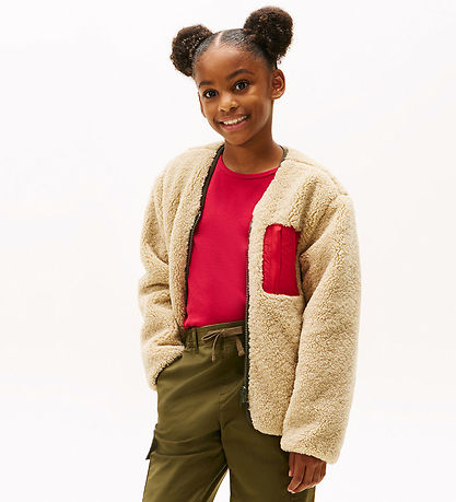 Tommy Hilfiger Fleece Jacket - Reversible Teddy - Pewter Green