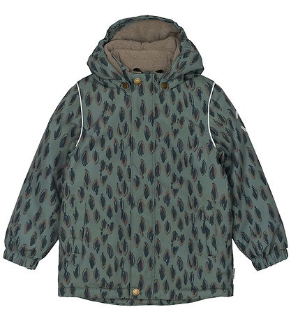 Mikk-Line Winterjas - Gerecycled - Conditioner Green m. Print