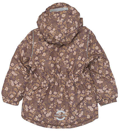 Mikk-Line Winterjas - Gerecycled - Sparrow m. Bloemen