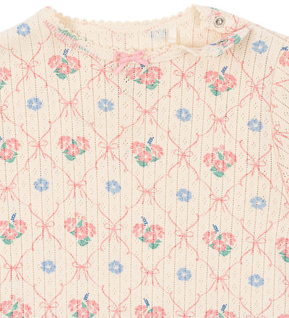 Konges Sløjd Jumpsuit - Rib - Minnie - Fleur Decor w. Pointelle