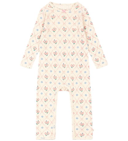 Konges Sløjd Jumpsuit - Rib - Minnie - Fleur Decor w. Pointelle