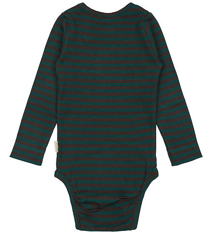 Petit Piao Samfella l/e - Rib - Modal - Dark Sea/Kaffibaun