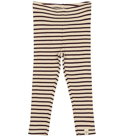 Leggings Petit Piao - Rib - Modal - Dark Grape/Off White