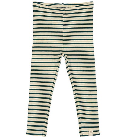 Petit Piao Leggings - Rib - Modal - Dark Sea/Off White