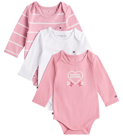 Tommy Hilfiger Cadeaubox - Romper l/s - 3-pack - Mystiek Roze