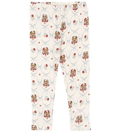 Konges Sløjd Leggings - Rib - Minnie - Welpe m. Lochmuster