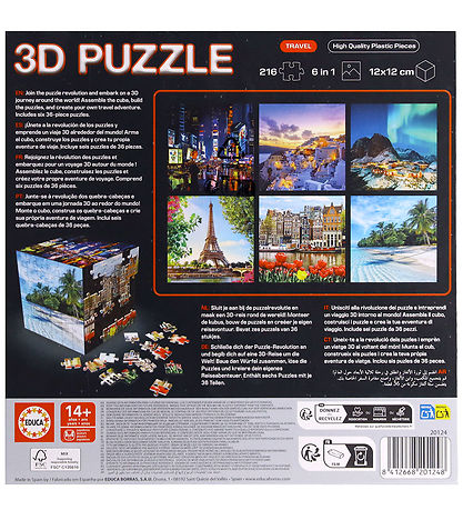 Educa 3D Puzzlespiel - 216 Teile - Würfel Travel