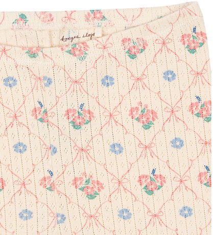 Konges Sløjd Leggings - Rib - Minnie - Fleur Decor w. Pointelle