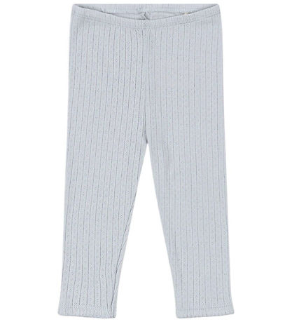 Konges Sløjd Leggings - Rib - Minnie - Grau Dawn m. Lochmuster