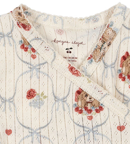 Konges Sløjd Bodysuit l/s - Rib - Minnie - Puppy w. Pointelle