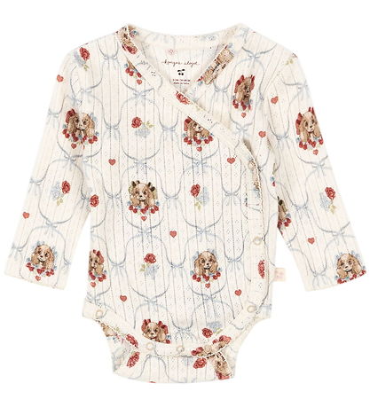 Konges Sløjd Bodysuit l/s - Rib - Minnie - Puppy w. Pointelle
