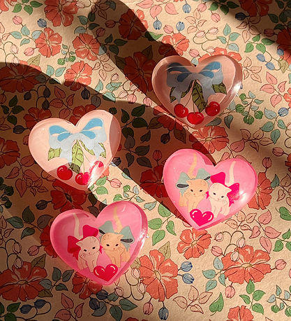 Konges Sløjd Hair Clips - 2-Pack - Vilma - Bow Kitty