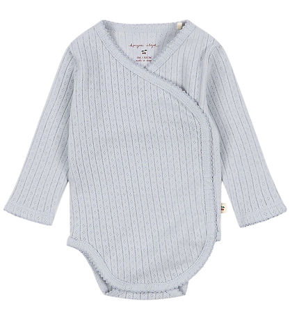 Konges Sløjd Bodysuit l/s - Rib - Minnie - Gray Dawn w. Pointell