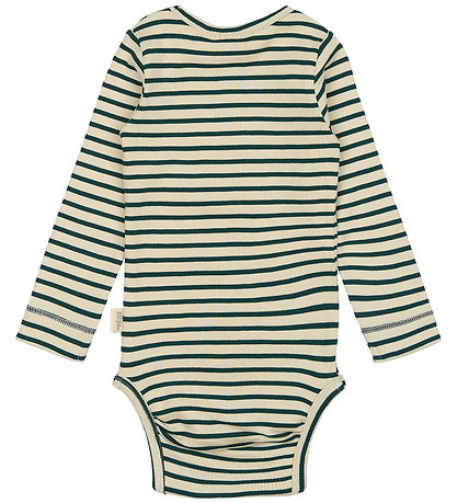 Petit Piao Body I/e - Rib - Modal - Dark Sea/Off White