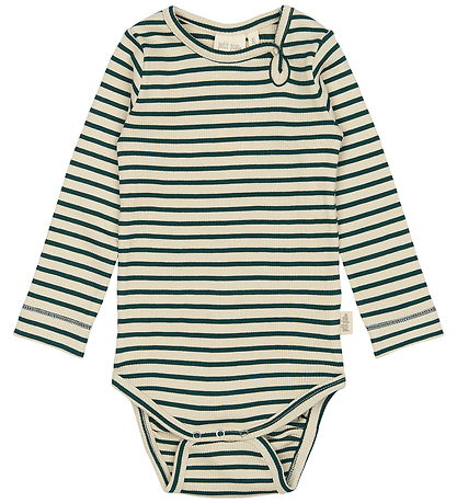Petit Piao Body I/e - Rib - Modal - Dark Sea/Off White