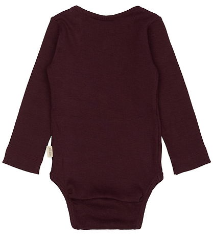 Petit Piao Romper l/s - Rib - Modaal - Dark Grape