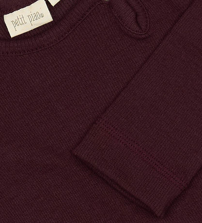 Petit Piao Romper l/s - Rib - Modaal - Dark Grape