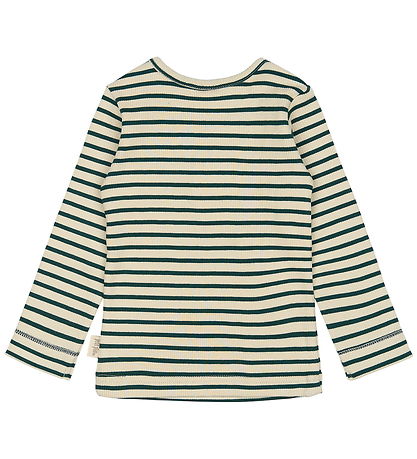 Petit Piao Blouse - Rib - Modal - Dark Sea/Off White