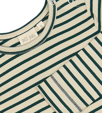 Petit Piao Blouse - Rib - Modal - Dark Sea/Off White