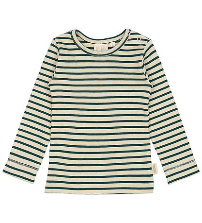 Petit Piao Blouse - Rib - Modal - Dark Sea/Off White
