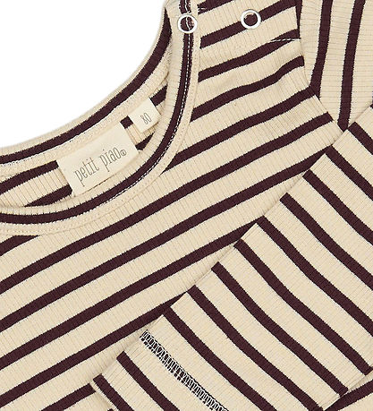 Petit Piao Genser - Rib - Modal - Dark Grape/Off White