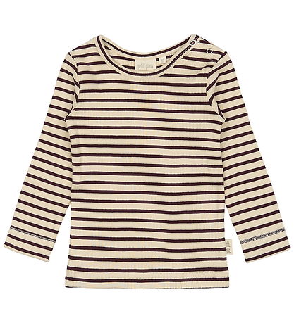 Petit Piao Genser - Rib - Modal - Dark Grape/Off White