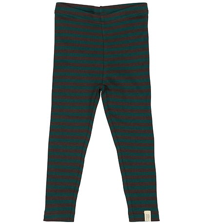 Petit Piao Leggings - Rib - Modal - Dark Sea/Coffee Bean