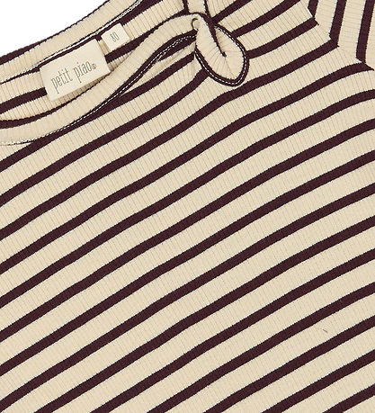 Petit Piao Kleid - Rib - Modal - Dark Grape/Off White