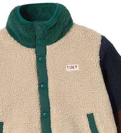 Tiny Cottons Fleece Jacket - Color Block Polar - Dark Green