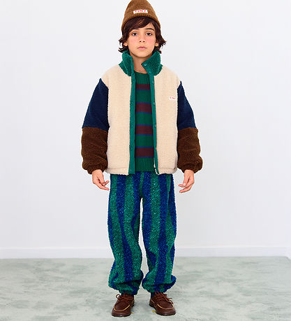 Tiny Cottons Fleece Jacket - Color Block Polar - Dark Green