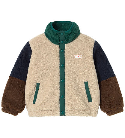 Tiny Cottons Fleece Jacket - Color Block Polar - Dark Green