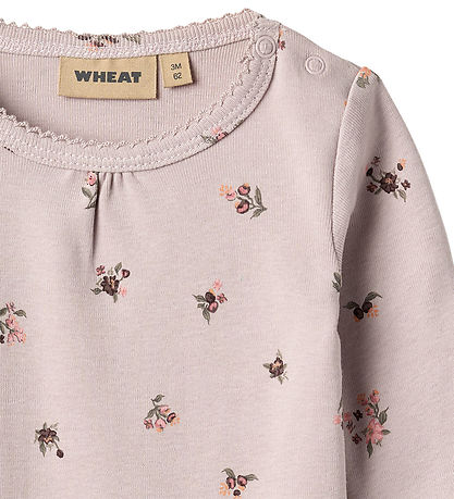 Wheat Bodysuit l/s - Rose Linden - Soft Lilac Flowers