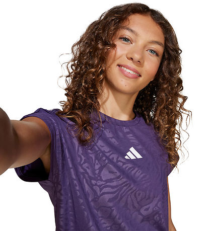 adidas Performance T-shirt - JG - Aurplu/White