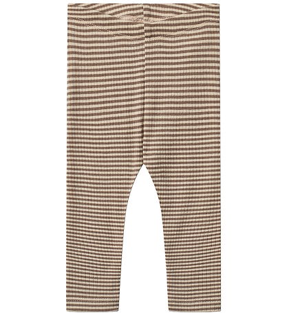 Wheat Leggings - Wool - Rib - Agi - Wood Stripe