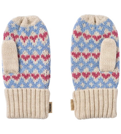Wheat Mittens - Knitted - Haansi - Blue