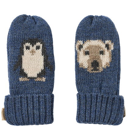 Wheat Mittens - Knitted - Towsi - Blue