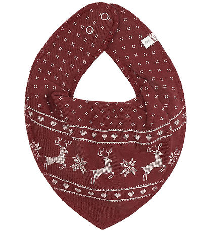 Pippi Teething Bib - 3-Pack - Pointy - AOP - New Maroon