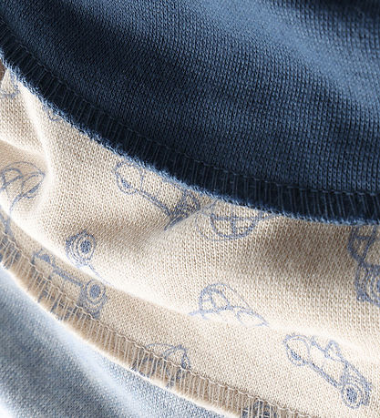 Pippi Teething Bib - 3-Pack - Pointy - AOP - Dark Denim